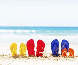 Vacker strand – kom ihåg flipflops på solsemestern