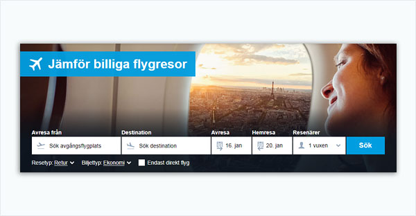 Välj fler avreseflygplatser och hitta billigare flygresor